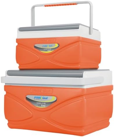 Picnic Cooler, 4.5 Liter Hard Cooler, Coolbox Keeps Contents Cool for 48 Hours, BPA Free Outdoor Cooler, Portable Cooler for Picnics, Grill, Camping (Orange)