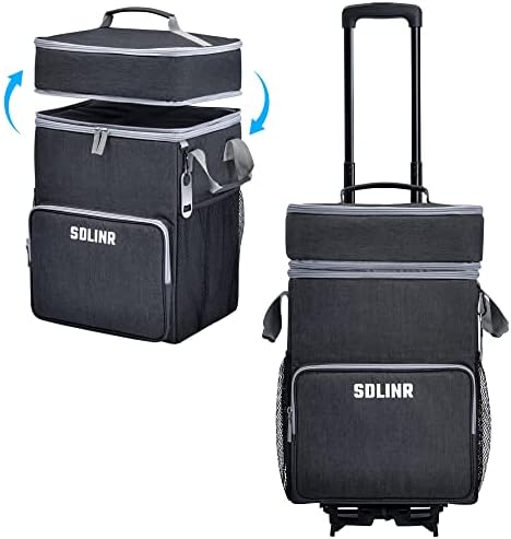 SDLINR Collapsible Cooler with Wheels, Rolling Cooler Bag for Beach Travel