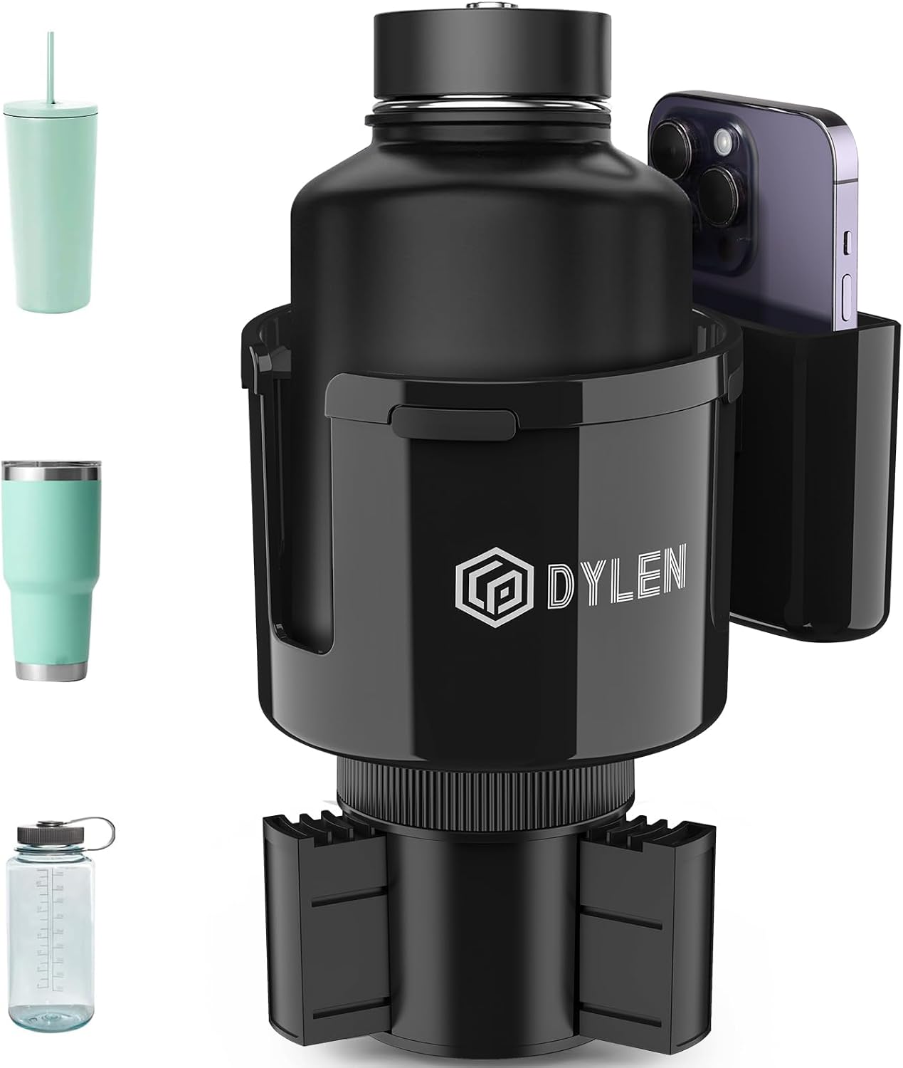 DYLEN Car Cup Holder Expander with Adjustable Base, Fits 16–46oz Bottles
