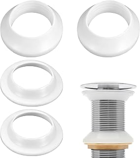 Drainage Seal,Universal Basin Drain Gasket Replacement Parts,Thickened Silicone Sealing Ring for Bathroom Sink Drain Stopper，Includes Top and Bottom Washers Seals (White-2 Sets)