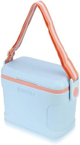 Pinnacle 8.5Qt Mini Cooler – 14 x 7.6 x 10.6In Ice Box with Smart Divider, Locking Lid, Adjustable Shoulder Strap – Insulated Picnic Basket Beach Cooler Bag – 36- Hour Ice Retention – Styl