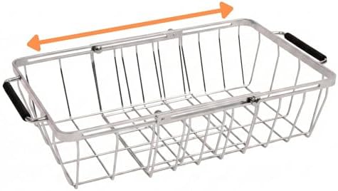 Adjustable Cooler Basket - Expands 11.75" to 18.5" - Non-Slip Rubber Handles, Universal Insert for Full Size Ice Chests, Dry Goods Tray Cooler Accessory - Fits Igloo, Coleman, Lifetime, Pelican, More